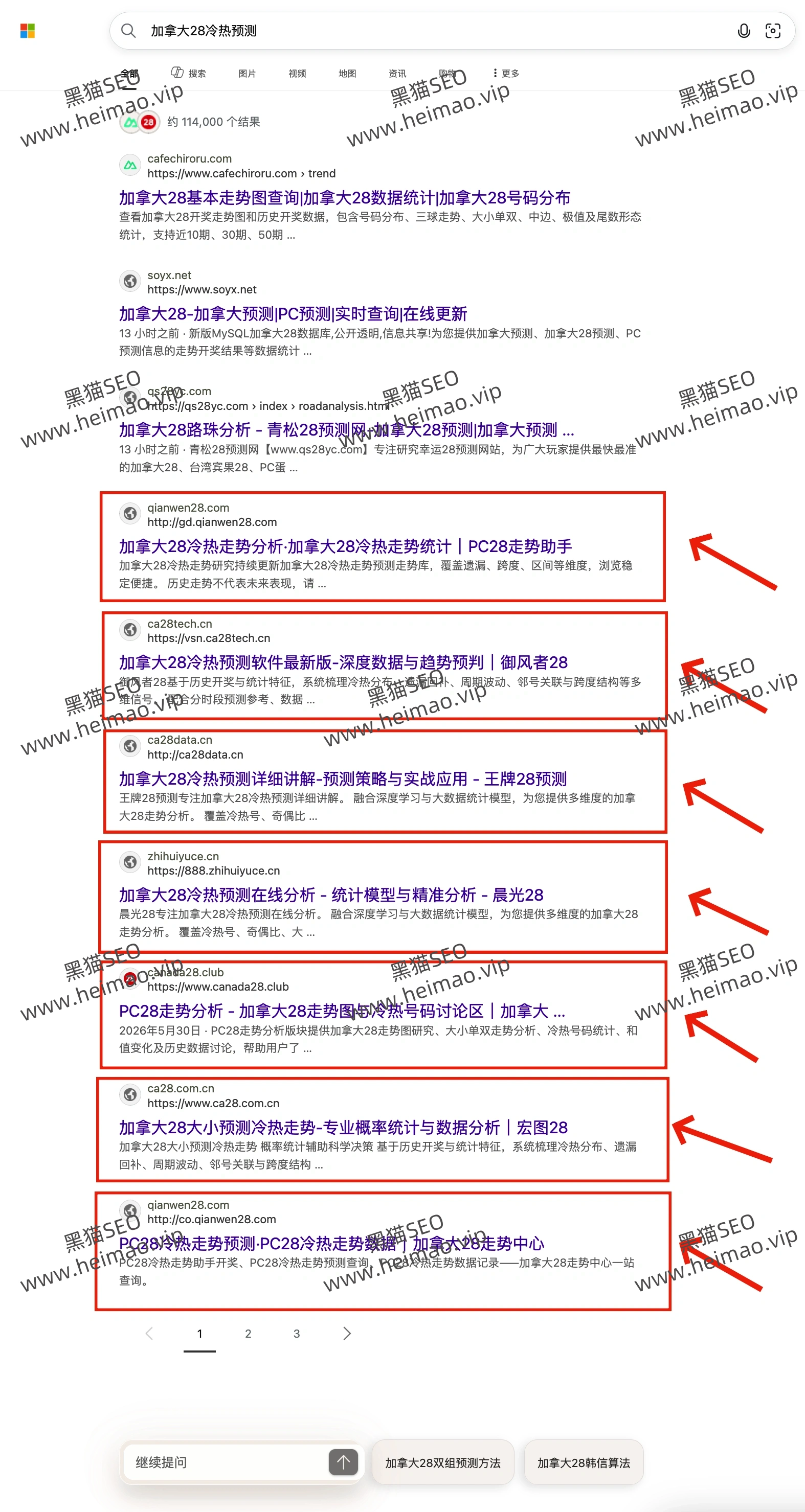 单站排名案例02:必应单站关键词优化截图