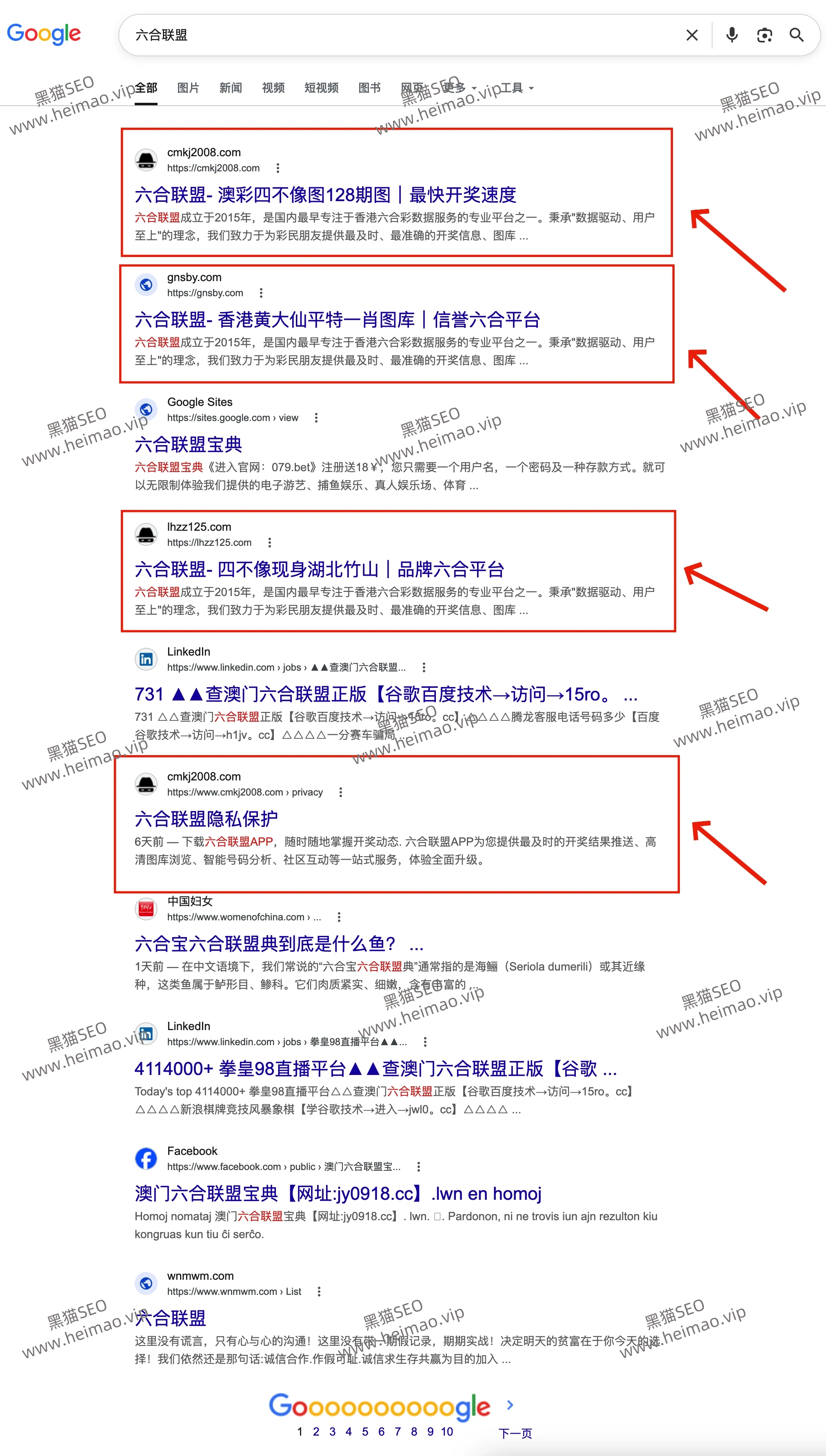 单站排名案例11:谷歌搜索结果排名对照截图
